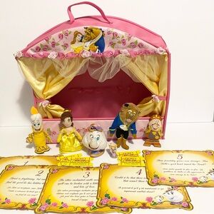 Disney Princess Beauty And The Beast Movie Puppet Theater Play Set Belle Stage